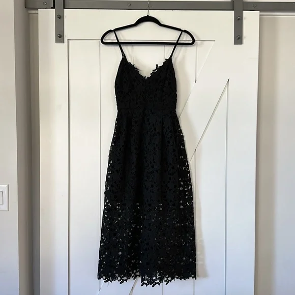 ASTR the Label Black LACE A LINE MIDI DRESS - Picture 5 of 8